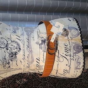 a . new day gold buckle Faux leather belt